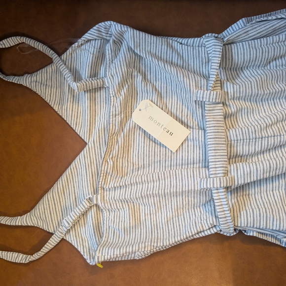 Monteau Blue and White Striped Jumpsuit - Picture 3 of 7